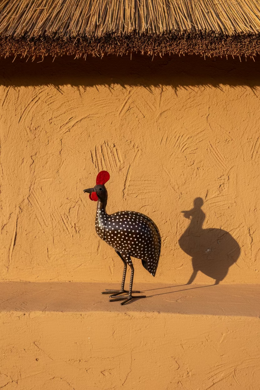 Recycled Metal Guinea Fowl