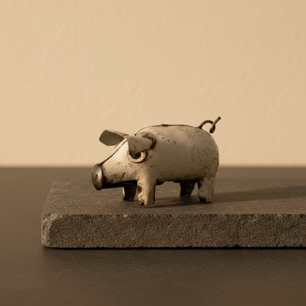 Recycled Metal Pig - XS