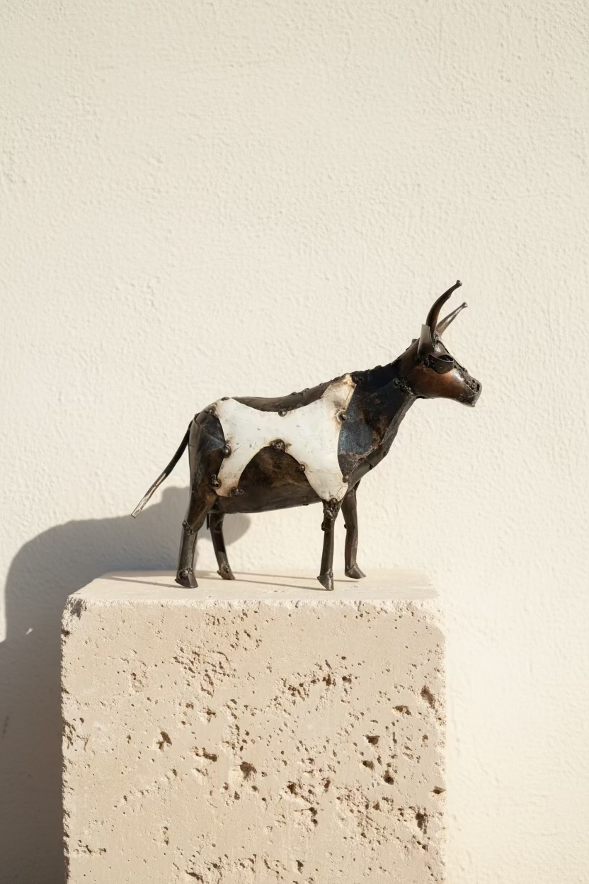 Recycled Metal Cow