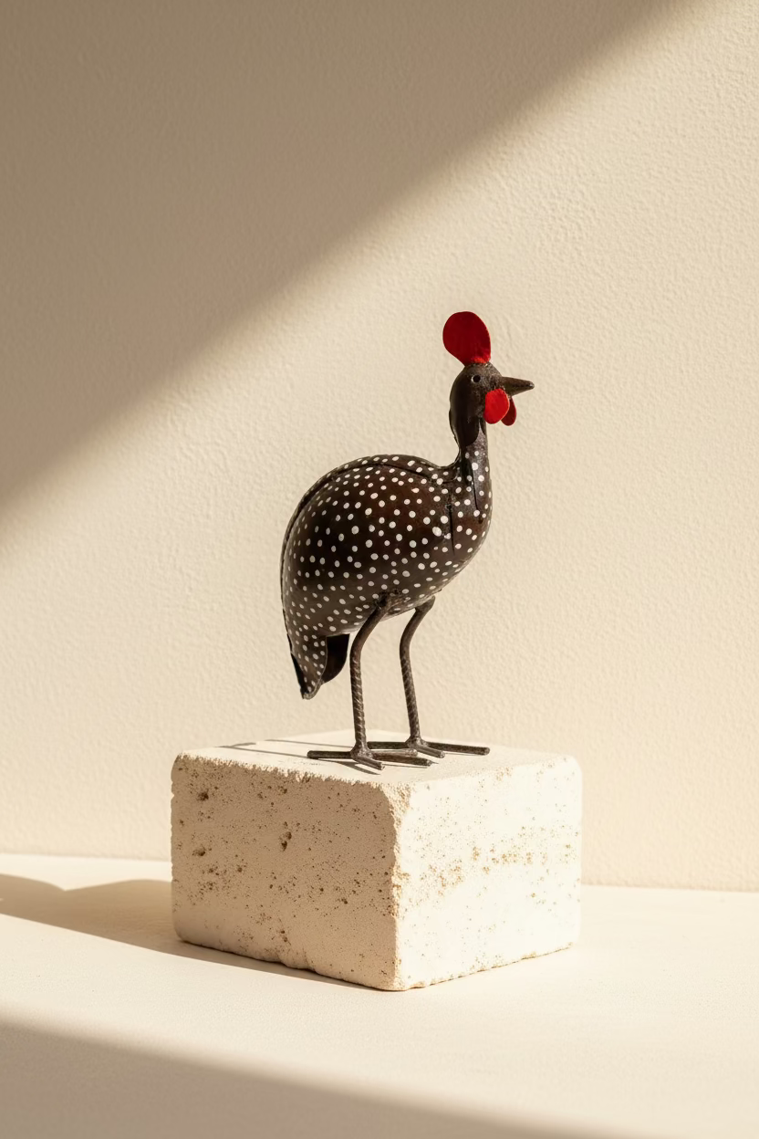 Recycled Metal Guinea Fowl