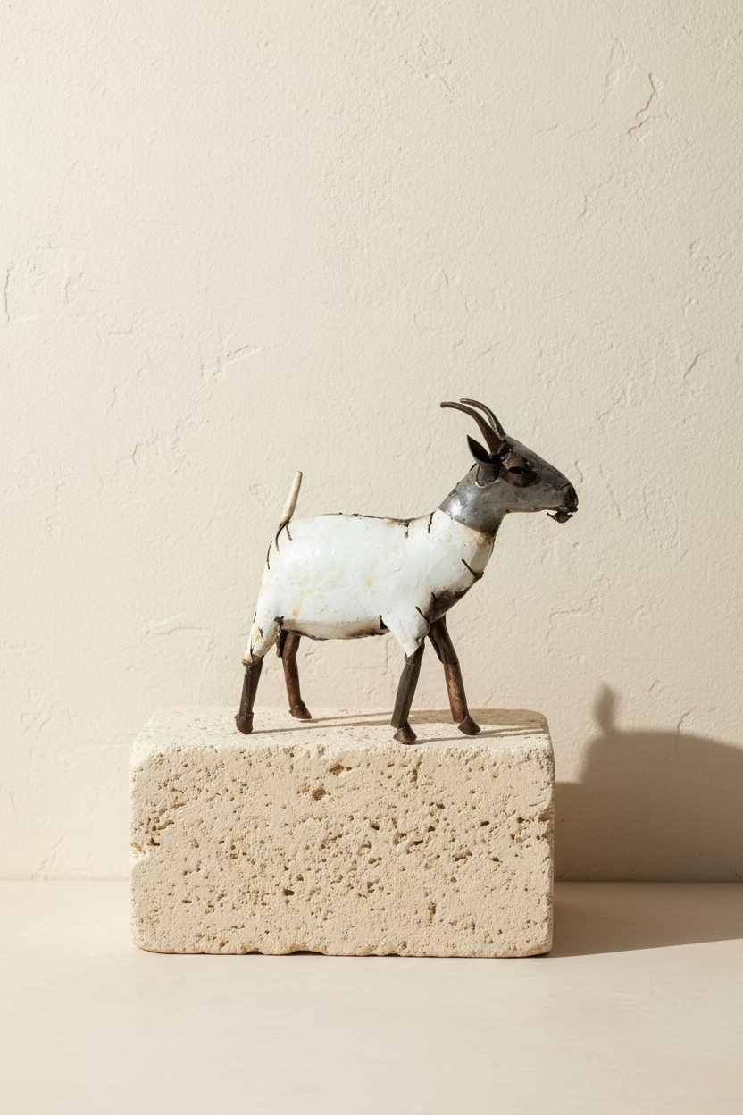Recycled Metal Goat