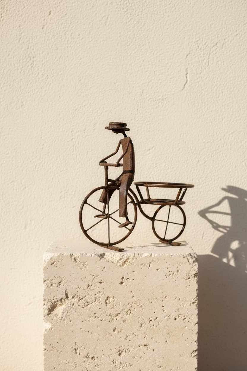 Recycled Metal Bicycle Planter