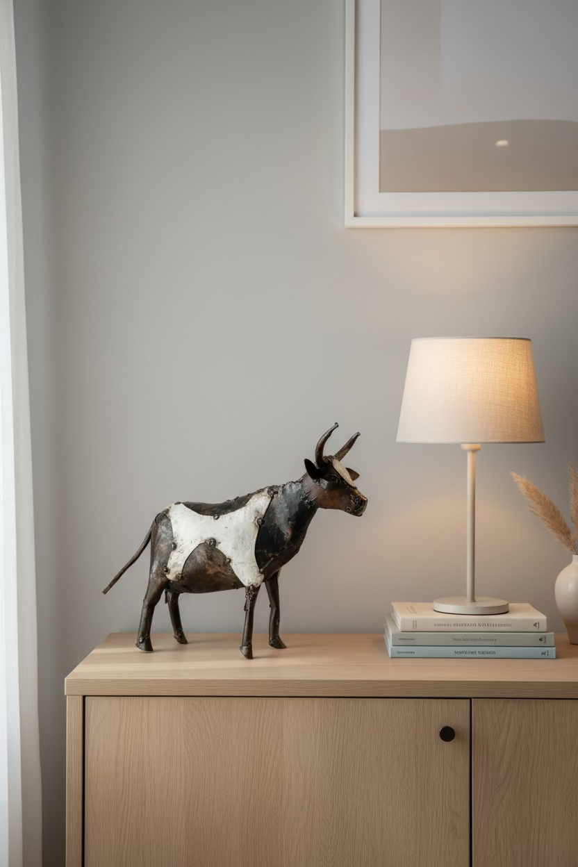 Recycled Metal Cow
