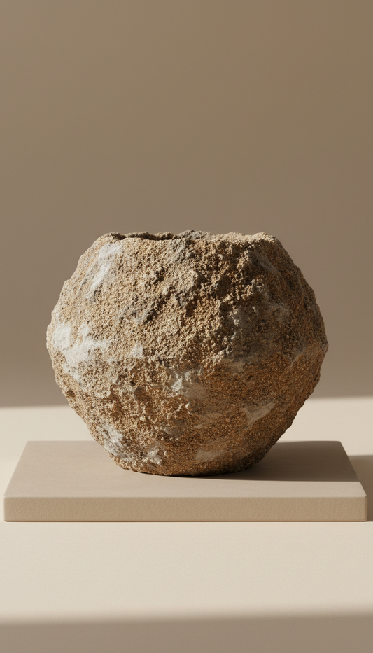 Textured Stone And Sand Vessel