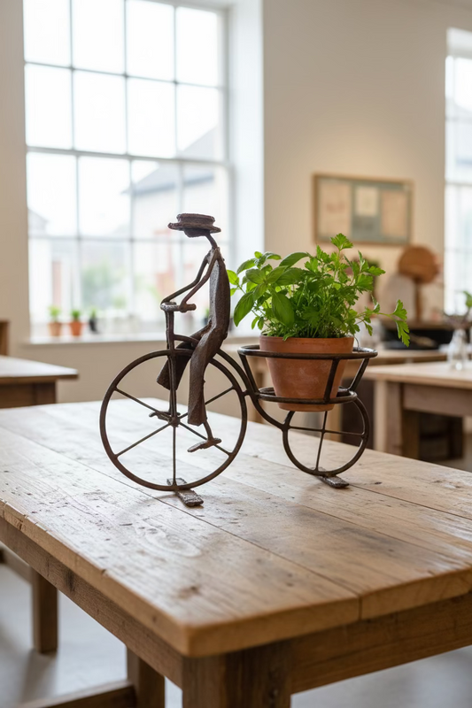 Recycled Metal Bicycle Planter