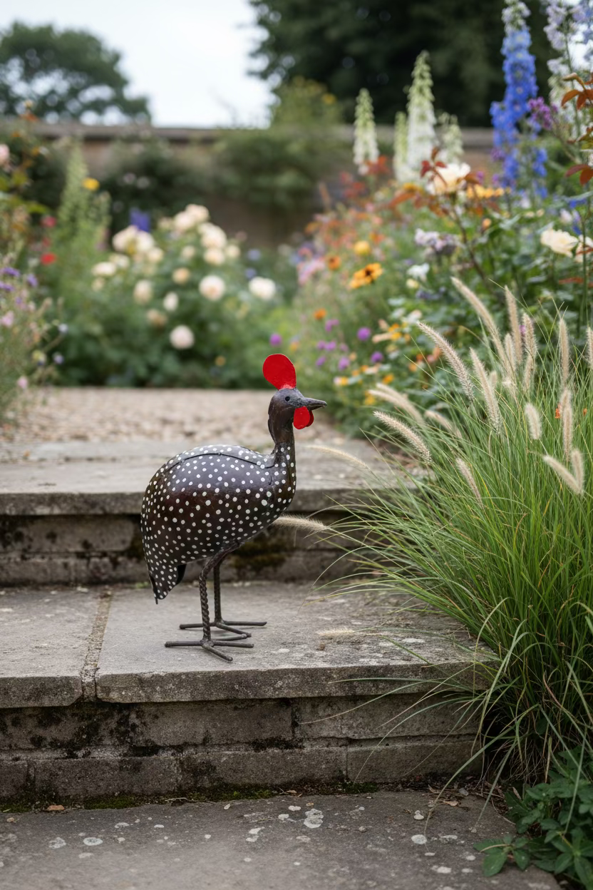 Recycled Metal Guinea Fowl