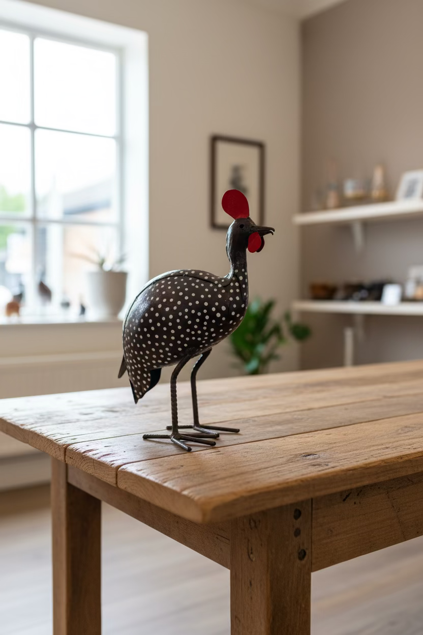 Recycled Metal Guinea Fowl