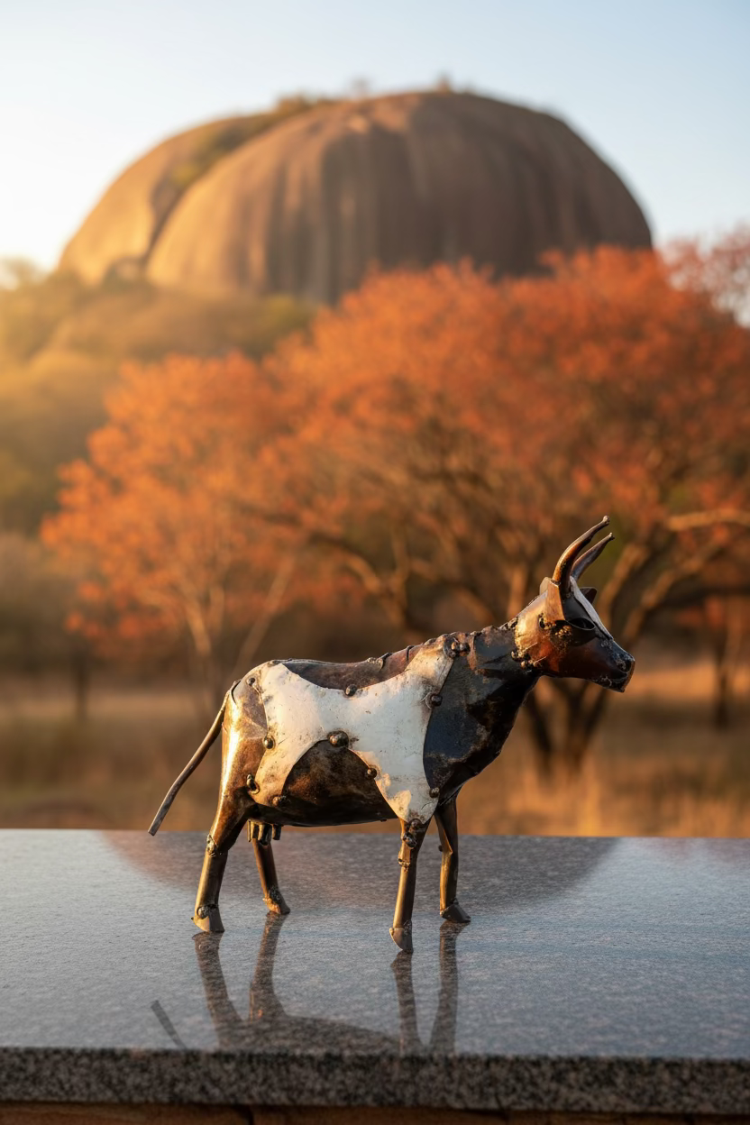 Recycled Metal Cow
