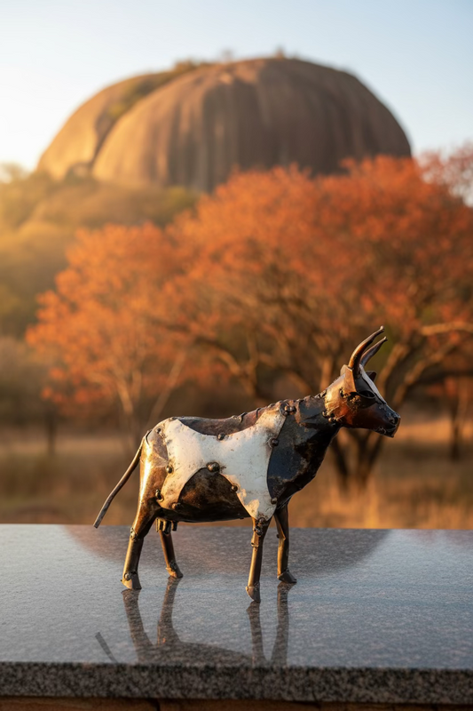 Recycled Metal Cow