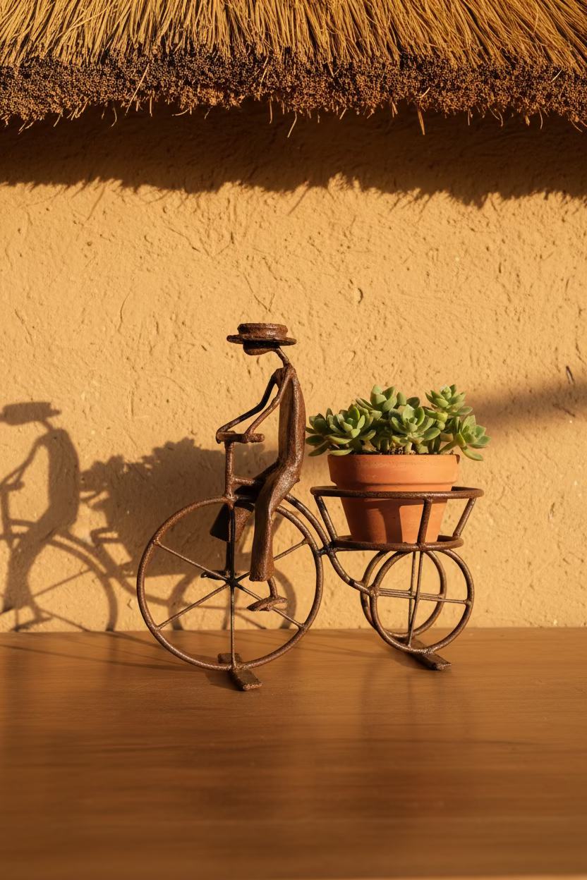Recycled Metal Bicycle Planter