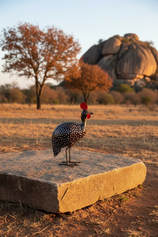 Recycled Metal Guinea Fowl