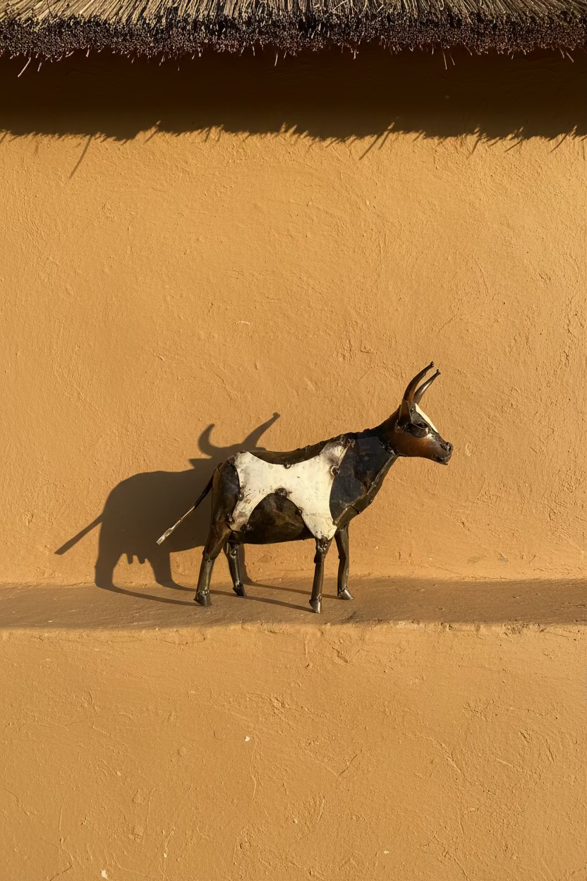 Recycled Metal Cow