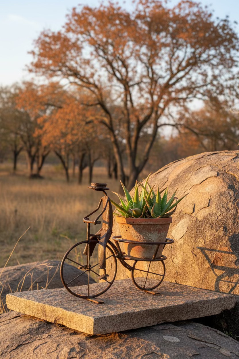 Recycled Metal Bicycle Planter