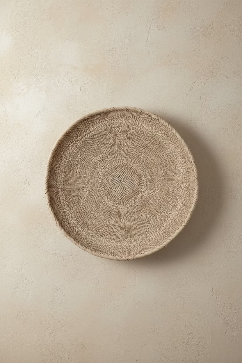 Representative Natural Weave Ilala palm wall basket, 50–54 cm
