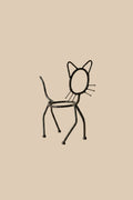 Cat Planter Stand in dark recycled metal, showing its empty pot holder against a beige background.